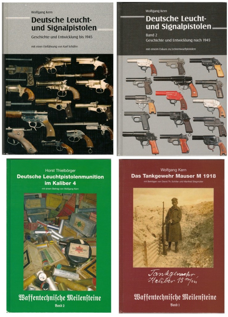 Quelques uns des ouvrages de référence écrits par Wolfgang Kern (dont il n'existe malheureusement pas de traduction française). Vous pouvez visiter son site Internet : www.leuchtpistolen.de